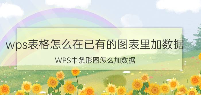 wps表格怎么在已有的图表里加数据 WPS中条形图怎么加数据？